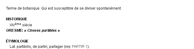 partible définition partible définition