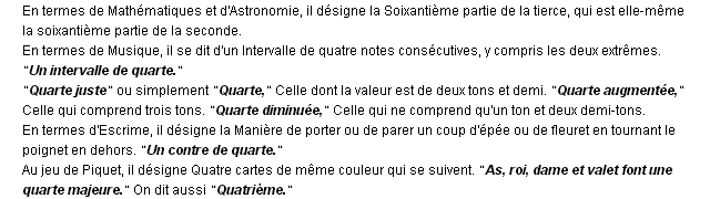 quarte définition quarte définition