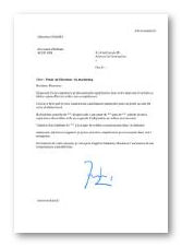 lettre de motivation Directeur du marketing