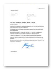 lettre de motivation Professeur d'éducation physique et sportive