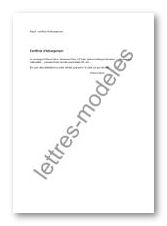 Modèle et exemple de lettres type : Certificat d'hébergement